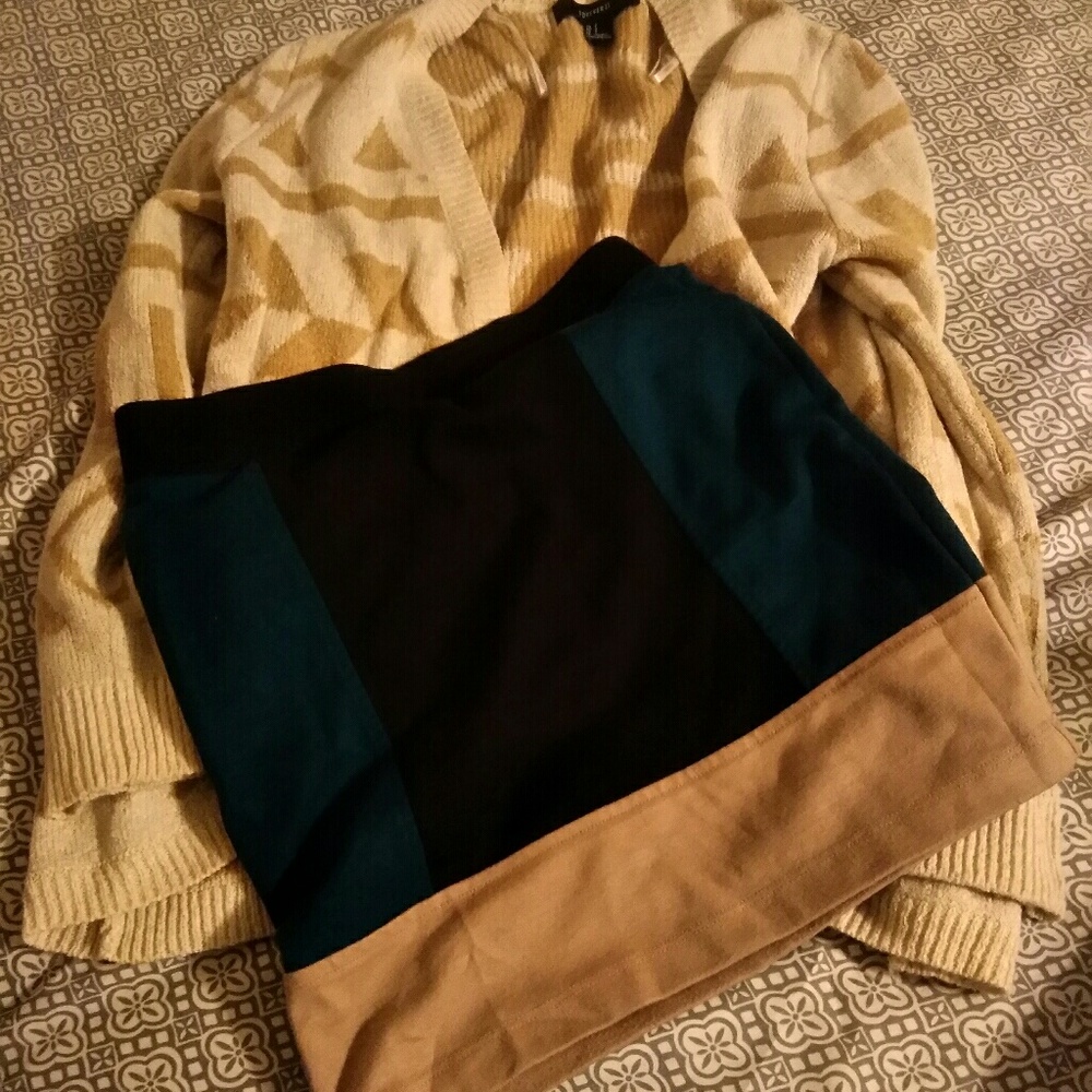 Cardigan + skirt